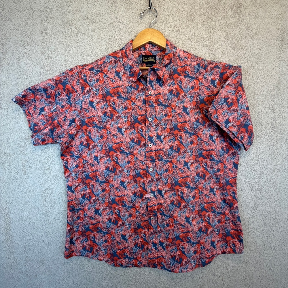 Daniel Cremieux Red & Blue Paisley Short Sleeve Button-Down Shirt